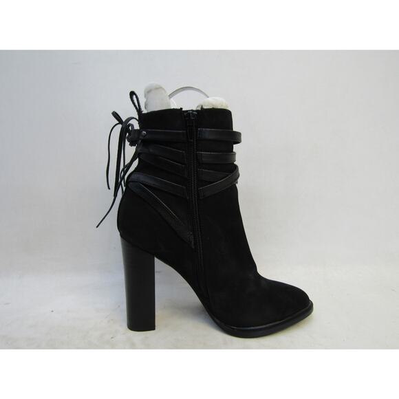 Steve Madden Women Sz 7 M Black Suede Zip Ankle Fashion Boots Bootie - Picture 4 of 11